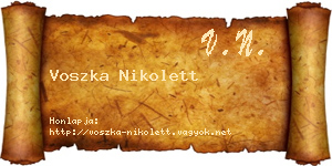 Voszka Nikolett névjegykártya